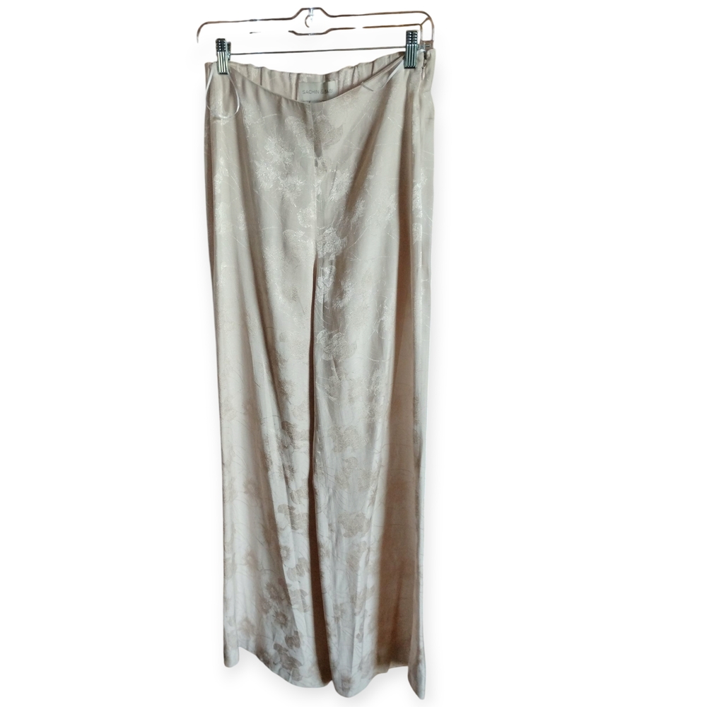 SACHIN & BABI Floral Jacquard Wide Leg Lina Pants in Pearl Size 4 Womens